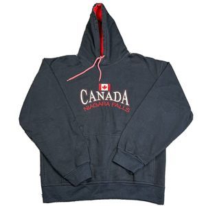 Niagara Falls Canada Big Spell Out Flag Hoodie Adult Medium Pullover Sweatshirt